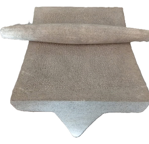 Metate Negro De Piedra Volcanica 35x47cm Con Metlapil