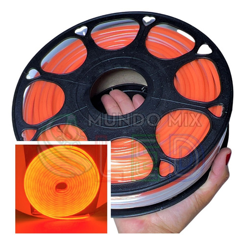 50mts Mangueira Fita Neon Led Flexivel 6x12 Corte 2,5cm 12v