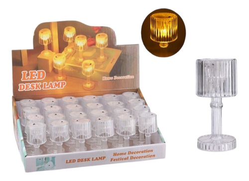 12 Piezas Mini Lampara De Mesa Led Decorativa De Luz Calida