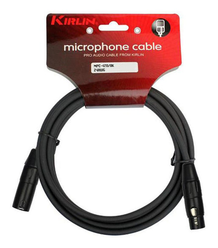 Cable Micrófono Negro Kirlin 3mts Mpc-470pb-3