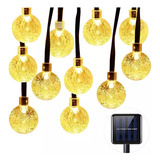 Guirnalda De Luces Solar 50 Foco 7m Exterior Jardin 8 Modos