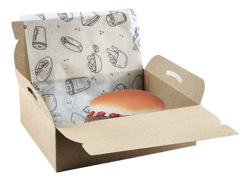 Papel Parafinado Diseño Fast Food 30x40cm X 1 Kg. 