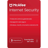 Antivirus Mcafee Internet Security 2024  - 3 Dispo -  1 Año 