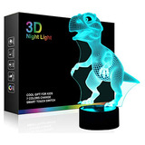 Dinosaurio 3d Táctil Luz De La Noche De La Lámpara De Escrit