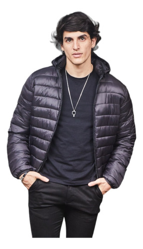 Jaqueta Puffer Impermeável Masculina Térmica Capuz Poliamida