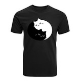 Polera De Gato Ying Yang Cat Blanco Y Negro Unisex