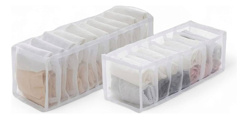 Set 2 Cajas Organizadoras Para Ropa Interior Color Blanco