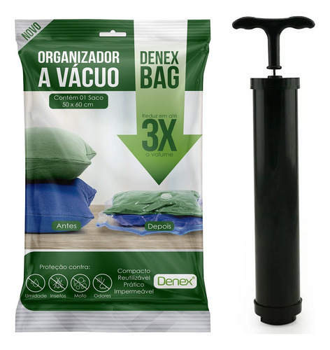 Kit 05 Sacos A Vácuo Viagem Mala 50 X 60 Cm + Bomba