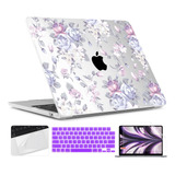 Funda Twolskoo Para Macbook Air 13 M2 + C/teclado Peony1