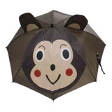 Guarda-chuva Infantil Bichinhos Automatico Apito Marrom