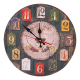 Reloj De Pared Colorido Antiguo Vintage Wall Clock