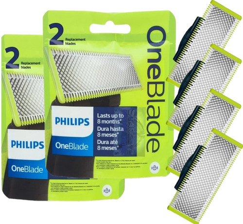 4 Lamina Oneblade Philips One Blade Refil  Original Qp210