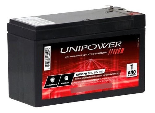 02 - Bateria 12v 7ah Para Alarme - Unipower