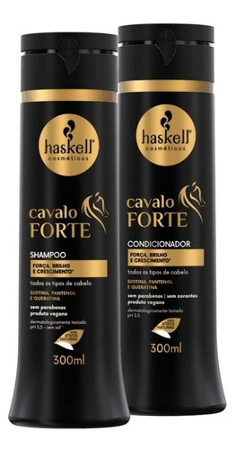 Kit Haskell Cavalo Forte Shampoo Condicionador 300ml + Nf