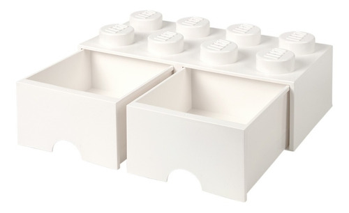 Lego Storage Bloque Para Almacenar Con Dos Cajones 2x4 Color Blanco