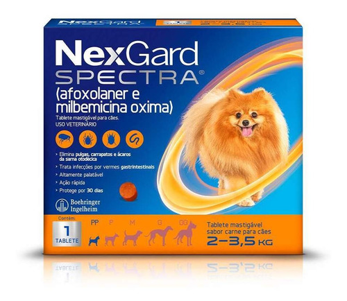 Nexgard Spectra Antipulgas E Carrapatos Cães De 2 A 3,5 Kg