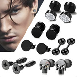 Aretes Hombre Mujer Acero Inoxidable Pendientes, 6 Pares