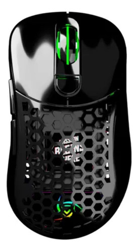 Mouse Gamer De Juego Inalámbrico Recargable Vsg  Aquila Fly Negro Brillante