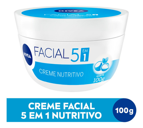 Creme Hidratante Facial 5 Em 1 Nutritivo 100g Nivea Não Oleo