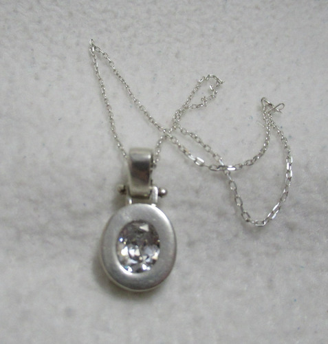 Bello Colgante Plata 925 Piedra Goshenite Cadena Plata 925