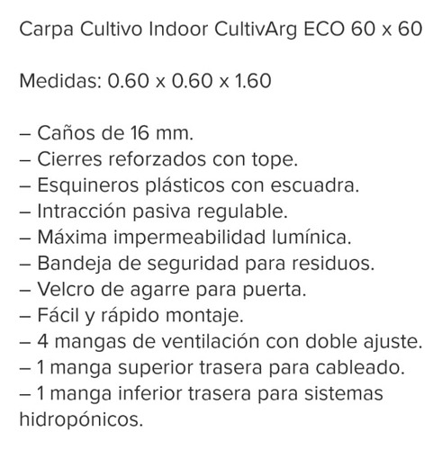 Carpa Cultivo Indoor 