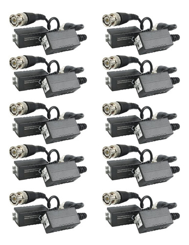 10 Par De Transceptores Balun De Video Presión Push