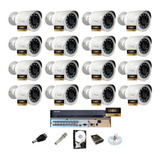 Kit Dvr Hikvision 16 Canais Fullhd/cameras Hilook/acessorios