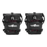 2 Maletas Laterales Para Defensas Moto Con Rain Cover.