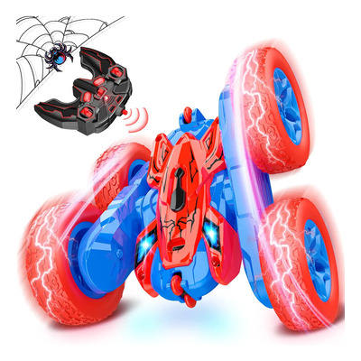 Spider Coche Control Remoto RECARGEBALE, juguetes Para Niños, Niños Juguetes 4 5 6 años, 360 Reversible Niños Coche RC con luces LED 4 5 6 7 8 9 10 11 12 años, Niños Stunt Cars Regalo de cumpleaños | Meses sin interés