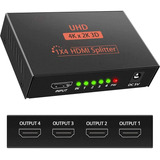 Splitter Hdmi Activo 1x4 Full Hd 1080p C/ Fuente Tv Led Lcd