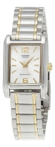 Reloj Casio Ltp 1235sg 7a Para Dama Original Color De La Correa Bicolor Color Del Bisel Plateado Color Del Fondo Plateado