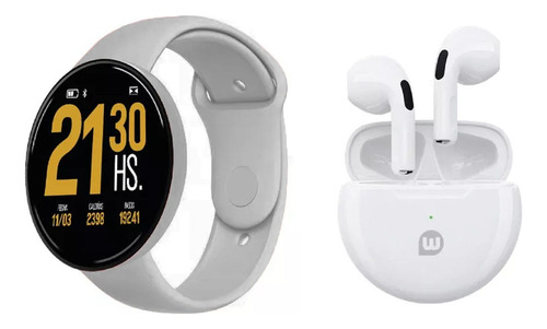 Combo Kit Wollow Smartwatch Grey + Auricular Nox Pro Sport