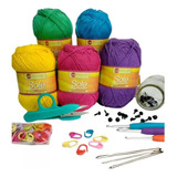 Kit Combo Para Tejido Agujas Crochet Hilo Algodon X 1 Kilo