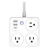 Multitoma Wifi Inteligente Alexa Con Puerto Usb Power Strip Color Blanco