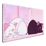 Mouse Pad Largo Arte Cute Kawaii Gatitos Anime 40x90cm