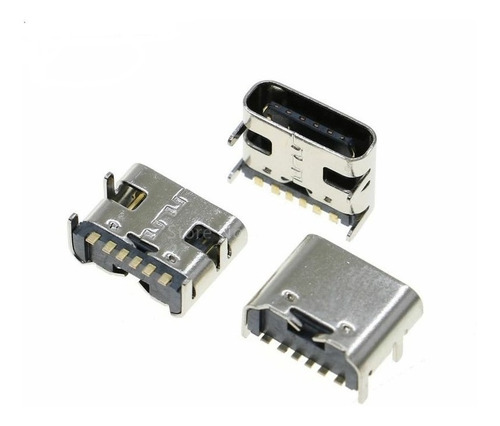 10pcs Type C 6 Pin Usb Smt Conector 3.1 Tipo C Femea Smd Diy