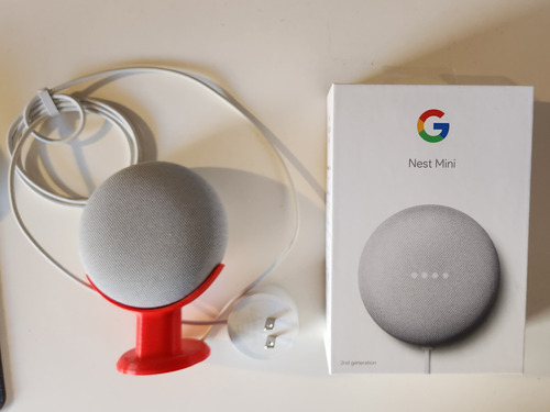 Google Nest Mini Con Caja Y Soporte Vertical Azul O Rojo