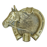 Cenicero De Bronce Antiguo Con Figura De Caballo L