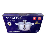 Cacerola Con Tapa De Acero Inoxidable 24 Cm 6.3lts Vicalina