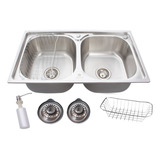 Cuba Dupla Gourmet Cozinha Aço Inox 304 C Acessórios Premium