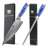 Set Cuchillo De Chef Y Barra De Afilar - Chef Japonés