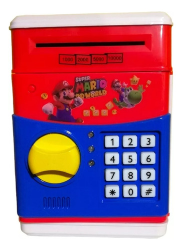 Mario Bros Alcancia Electronica Caja Fuerte Dinero + Sonido