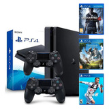 Playstation 1tb Ps4 + 2 Controles Dualshock4 + Midia Física