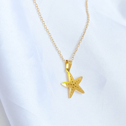 Collar Estrella De Mar Acero Inoxidable Regalo Pareja 