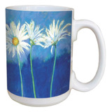 Margaritas En Taza De Café Floral Azul - Taza De Cerámica Gr