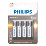 Pila Aaa Alcalina Philips Lr03 1.5v Blister X 4 Unidades