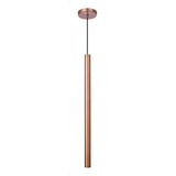 Pendente Tubo Cilindro Alumínio Cobre Rose Gold 50 Cm