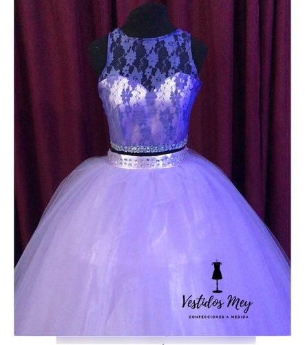 Vestido De 15 Años 3 Piezas - Corset Encaje - Vestidos Mey