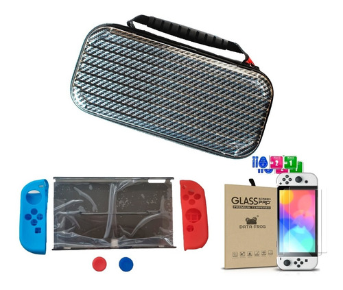 Bolso Nintendo Switch Oled + Mica + Carcasa 