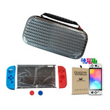 Bolso Nintendo Switch Oled + Mica + Carcasa 